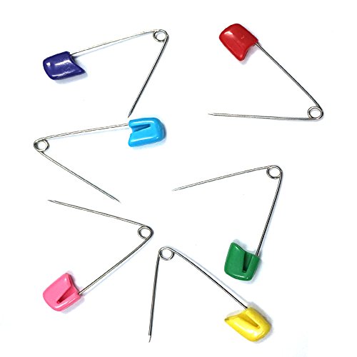 GTONEE 30pcs safety pins, cute brooch pin colorful, Stainless steel, Size L, 2.1 inch - Thumbnail 2