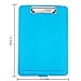 3 Pieces Plastic Storage Clipboard, 9.5 Inches by 13.5 Inches, Blue, Clear and Fuchsia,
