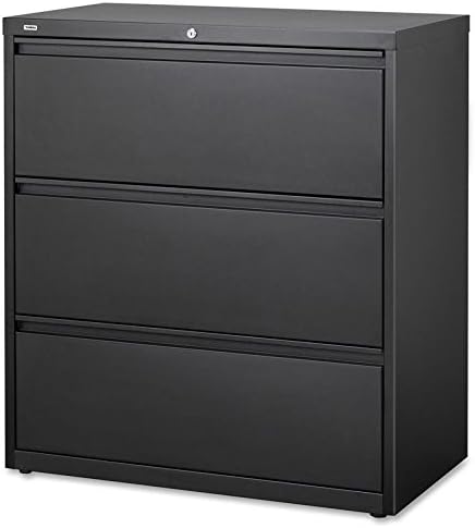 Lorell 3-Drawer Black Lateral Files-Lateral File, 3DR, 36"x18-5/8"x40-1/4", Black