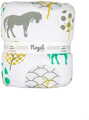 Nogili Hypoallergenic Beginning Stroller Blanket/Bassinet Baby Blanket with Combed Organic Cotton (Dotony)