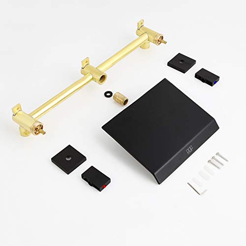 Wall Mount Waterfall Matte Black Tub Faucet, 2Handle Bathtub Faucet