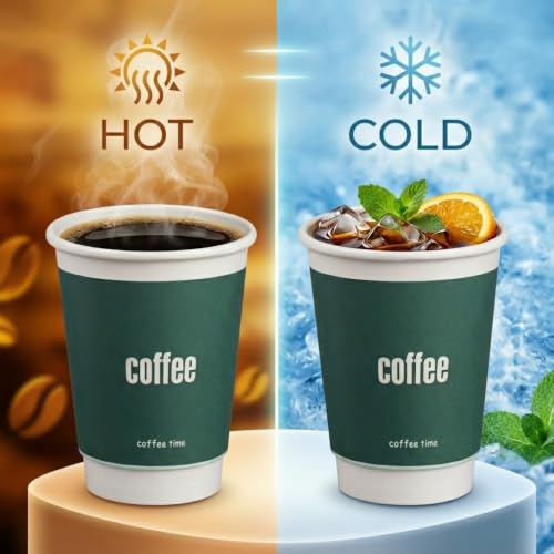 SELFIE CAT 25Pcs 10oz Double Wall Paper Cups for Majlis & Karak Tea