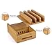 Bamboo Charging Station, Upow 4-Port USB Multi-device Cords organizer and Smart IC Tech Fast Charge for iPhones, iPad, Smasung Galaxy, Nexus and More Phones and Tablets (Bamboo)