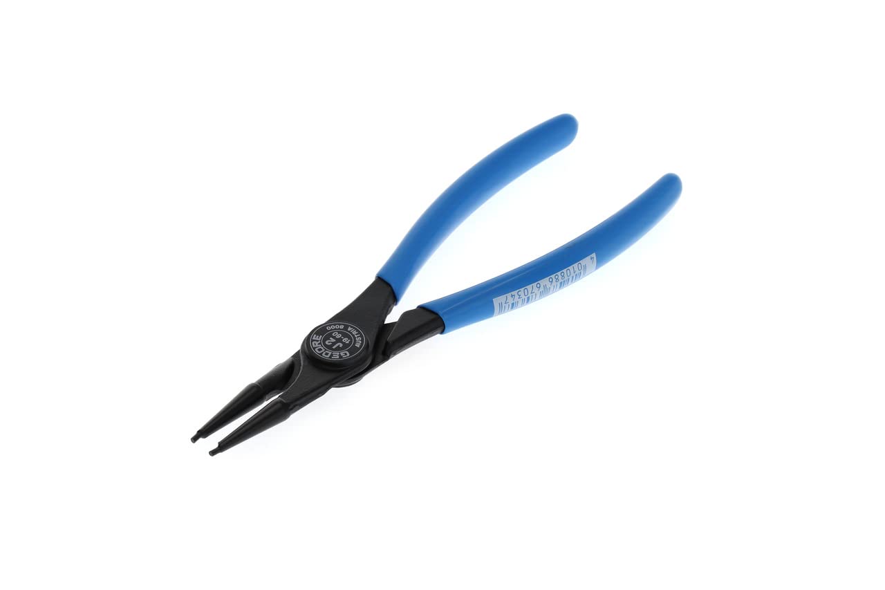 GEDORE Circlip Pliers for Inner circlips, Straight Jaws, Shaft Dia. 19-60 mm, Tip Dia. 1.8 mm, Steel, 8000 J 2