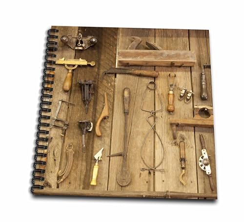 3dRose db_90277_1 Indiana, Indianapolis Carpentry Tools on Wood Wall - US15 BJA…