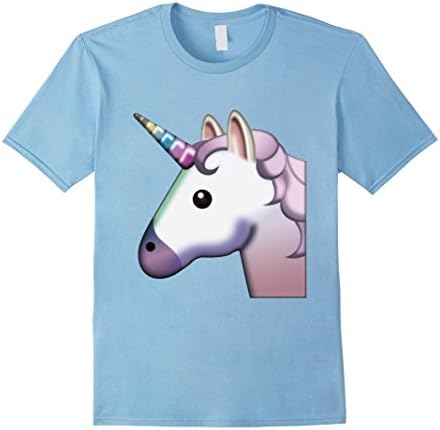 Mens Unicorn Emoji Premium T-Shirt For Boys Girls Moms &amp; Dads XL Baby Blue