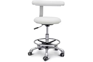 Professional Dental Assistant Chairs, 360° Rotation PU Leather Saddle Chair Height Adjustable Rolling Doctor Chair, for Clini