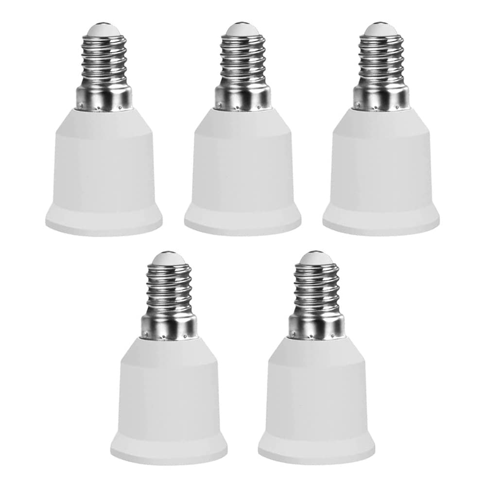 Hsthe Sea 5X E14 to E27 Socket Converter, Adapter Converter, Lamp Base, Lamp Socket Adapter, Lamp Adaptor for LED Lamps and Bulbs and CFL Lamps
