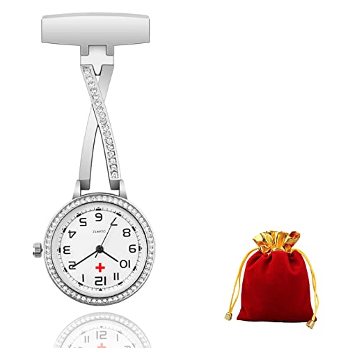 New Rose Gold Nurse Clip-on Pocket Watch, Portable Nurse Retro Metal Pendant Pocket Watch, Nurse Brooch Pocket Watch for Women…