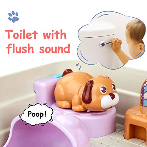 GrowthPic Dog Playset Toys for Kids, Dog Animals Toy with Carrier Puppy Toys Pretend Play Pet Toy with Realistic Sounds & Music, Play Dogs Educational Learning Toys Best for 3, 4, 5, and 6 Year Olds - Thumbnail 5