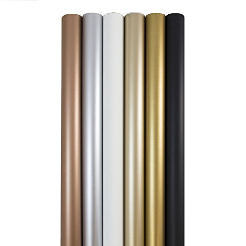 JAM Paper® Assorted Matte Wrapping Paper - 12.5 Sq Ft Each (75 Sq. Ft Total) - Elegant Metallic Colors - 6 Rolls/Pack