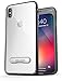 Encased iPhone Xs MAX Belt Clip Clear Case with Holster Clip, Ultra Slim Fit Transparent Cover with Metal Kickstand and Belt Holder (Reveal Series) for Apple iPhone Xs MAX Phone (Clear/Black)