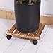 MOUTIK Plant Caddy Wooden Plant Stand 2 Pack Square Indoor Outdoor on Roller Patio/Flower Pot (11.8