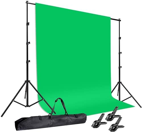 HIFFINÂ® Photography Accessories Backdrop Photo Light Studio Muslin Background Stand Backdrop Support System Kit (Stand with Curtain, Green)