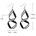 DDLBiz 1Pair Women Fashion Design Alloy Matte Dangle Earings Eardrop Jewelry (Black)