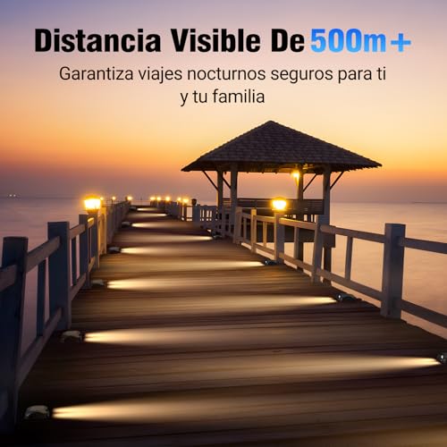 Quntis 12 Pack Luces Solar para Escalones de Cubierta, Luz Solar LED Iluminación Unidireccional, Lámpara Solares Exteriores IP65 Impermeable para Jardín, Camino, Césped, Patio, Patio, Blanco Cálido
