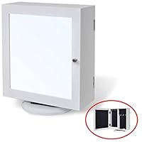 Mirrored Jewelry/Storage Cabinet White MDF