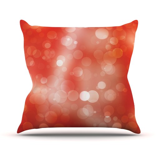 Kess InHouse KESS Original Passion Fruit Orange Bokeh Outdoor Throw Pillow, 16 by 16-Inch