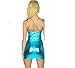 Photno Underwear, Locomo Lingerie Criss-Cross Tank Mini Dress Clubwear One Size Metallic