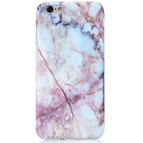 Pink iphone 6 6s case marble design, vivibin shock absorption imd…