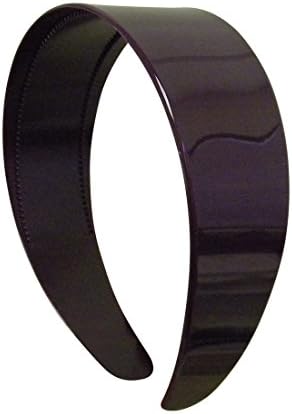 Eggplant 2 Inch Wide Hard Plastic Headband with Teeth Hair band for Women and Girls (Keshet Accessories)