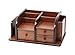 Executive Office Solutions Wooden Desk Organizer with 3 Drawers and Multiple Shelves/Racks for Office Supplies and Desk Accessories Cherry/Black (EOS-WO1)