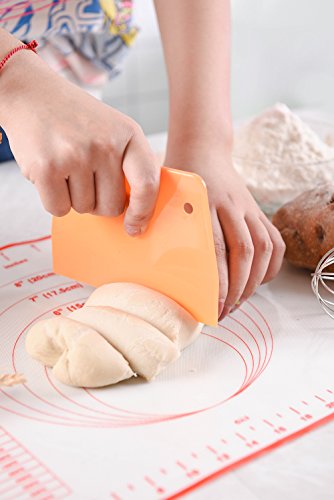 Bakerdream Dough & Bowl Scrapers, Set Of 3 Multipurpose Kitchen Gadgets - Curved Edge & Flat Edge - Thumbnail 3