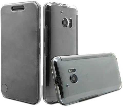 HTC M10,HTC 10 Transparent View Case Smart Displaying Flip Protective Cover AaBbDd Professional Cell Phone Holster (Grey)¡­