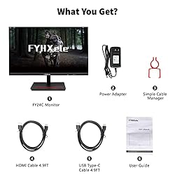 FYHXele FY24C Computer Monitor 24 Inch 75Hz USB