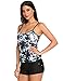 Ekouaer Womens Two Piece Swimsuit Sports Tankini Top Board Shorts Bikini Set