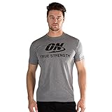 Optimum Nutrition: ON True Strength Short Sleeve T-Shirt for Men and Women, Grey, X-Large