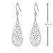 Sterling Silver Filigree Rattan & Raindrop Dangle Drop Earrings For Sensitive Ears