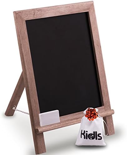 Premium Wood Framed Rustic Standing Chalkboard 12 x 16. Non-Porous Vinyl Surface. For Home, Bars, Restaurants and Weddings - for the Vintage Look! FREE BONUS: Eraser and Canvas Storage Bag