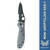 Benchmade - Mini Griptilian 555-1 Knife, Serrated Sheepsfoot, Coated Finish, Gray Handle