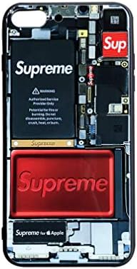 KIKO LTD iPhone 8 Plus/iPhone 7 Plus Case, Fashion Protective 9H Tempered Glass Back Cover Soft Silicone TPU Bumper Frame Anti-Scratch