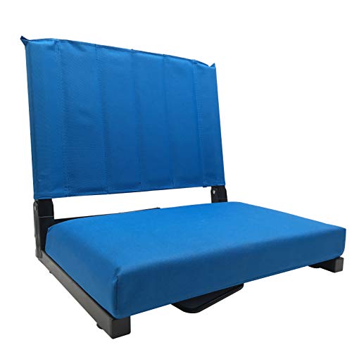 SPORTBEATS Stadium Seats, Bleacher Seat Chair with Durable Back Support and Ultra-Padded Cushion Seat,Blue