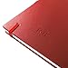 RICCO BELLO Ruled Hardcover Lined Journal Notebook - Vegan Leather, Elastic Closure, Pen Loop, Bookmark, Inner Pocket, 192 Lined Pages, 5.7 x 8.4 inches (Red)