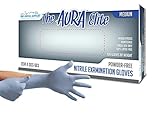 DDS Aura Elite Powder Free Nitrile Premium Flex Exam Gloves, Periwinkle (Medium) -100/Bx