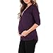 Women's Hacci Criss Cross Maternity and Nursing Wrap Tunic by Mother Bee - Made in USA (Medium, Eggplant Purple)