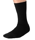Grandeur Hosiery Men's Big and Tall Diabetic Non-Binding Crew Socks 3-Pack