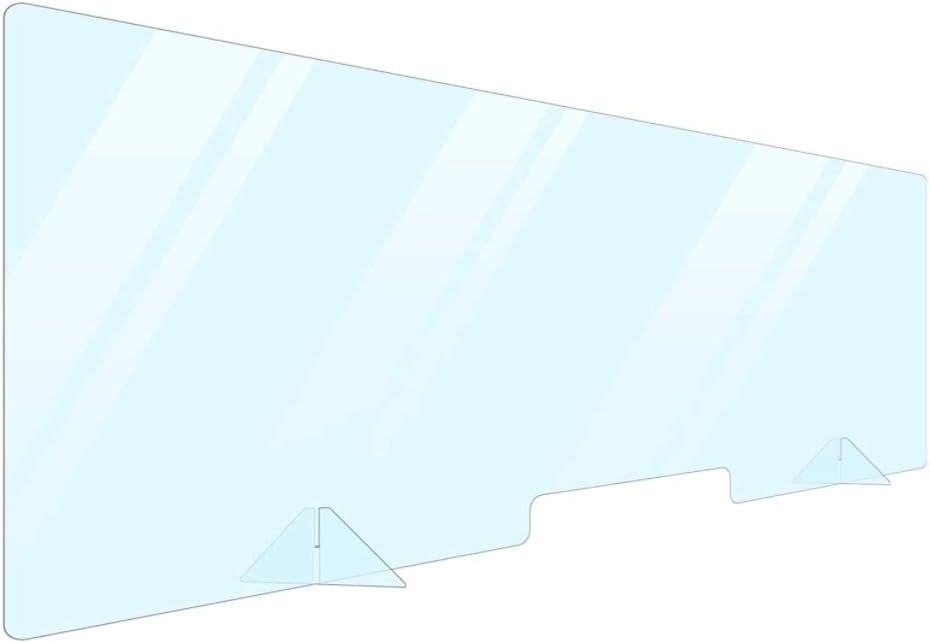 Portable Plexiglass Sneeze Guard Shield for Counter Cashier Protection 48x24: Home Improvement