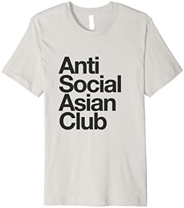 Mens Anti Social Asian Club - Premium T-Shirt Medium Silver