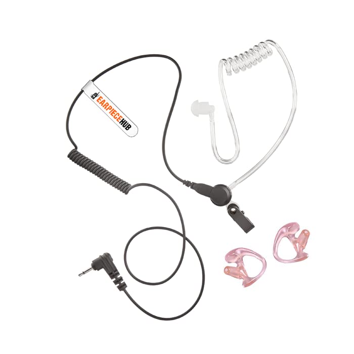2.5mm Listen/Receive Only Acoustic Tube Earpiece/Headset Walkie Talkies Mic Compatible with 1 Pin for Ham Radio