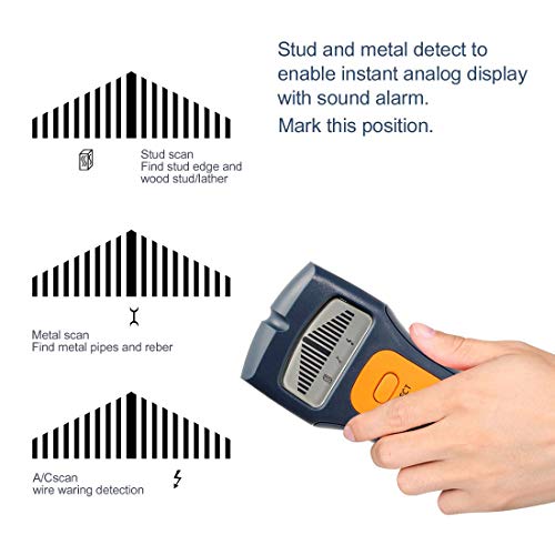 FLY5D 3 In 1 Wire Metal Wood Detectors Stud Finder Sensor Wall Scanner AC Voltage Live Wire Cable Finder Detect Behind Wall LCD Display