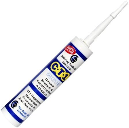 2 x CT1 Unique Sealant Construction Builders Standard Multi All Purpose Silicone Mastic Extra Strong Adhesive Glue 290ML in White by CT1