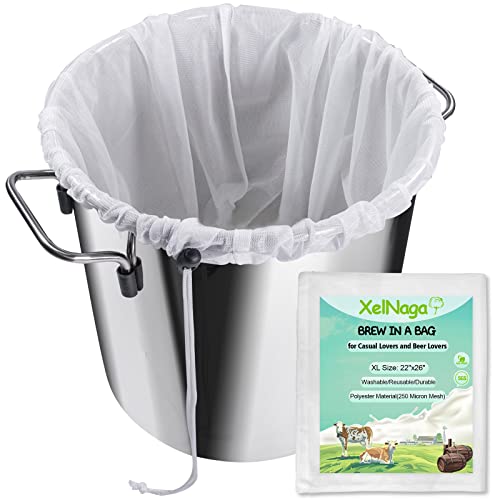 2-Pack Extra Large Brew Bags - 26x22 Inch 250 Micron Fine Mesh Strainer Bags For Home Brewing Beer, Wine & More