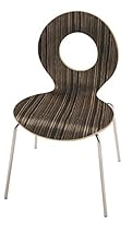 Nomad by Palmer Hamilton KUR.IX.4L.LAM.H3005.1 Kurpie IX Euro-Style Dining Chair, Chrome and Zebra Laminate Seat, 33.66