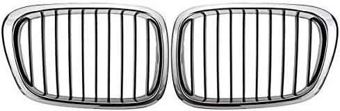 XIANGshan Compatible with BMW E39 5 Series 525 530 535 540 M5 1995-2004 Chrome Black Front Grille Grill