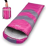Ebung Sleeping Bag for Cold Weather – Envelope Portable Ideal for Winter, Summer, Spring, Fall – Outdoor Camping, Hiking, Traveling-Adults,Kids,Boys,Girls-Lightweight Waterproof Washable
