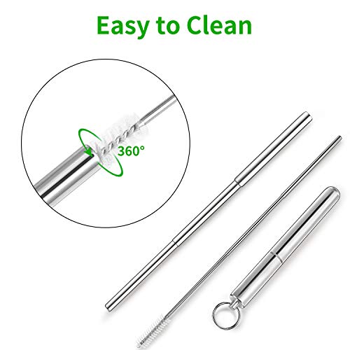 3 Vantic+Telescopic+Reusable+Straws+Stainless